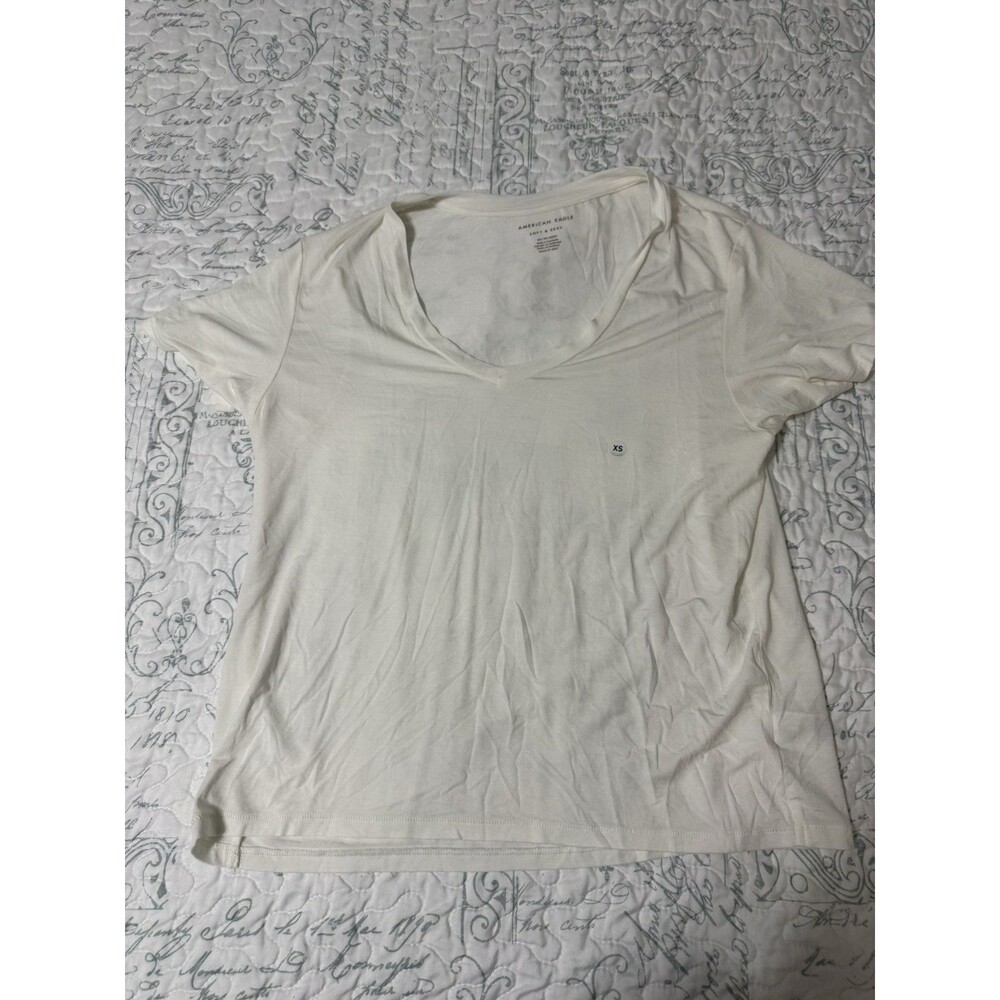 American Eagle Womens Soft & Sexy V-Neck White Size XS NWT